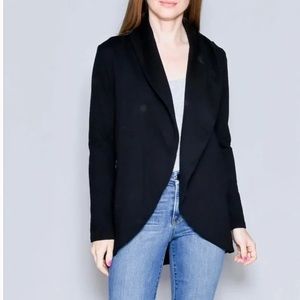 James Perse French Terry Draped Open Cardigan Jacket Size 2 Charcoal